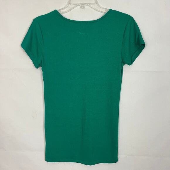 Ambiance Apparel Short Sleeve Green Ribbed Top Juniors Medium - Picture 4 of 6
